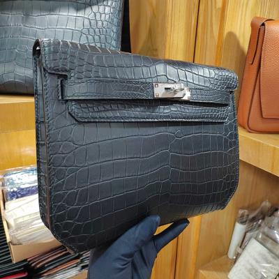 wholesale quality hermes kelly depeches 25 crocodile black